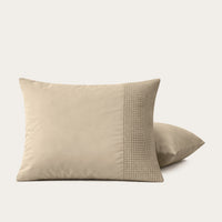 Set van 2 HappyBed kussenslopen wafel taupe