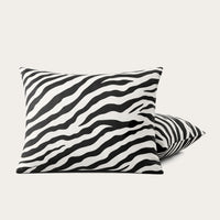 Zebra kussensloop set van 2 stuks 60x70cm van 100% microvezel met ritssluiting en zwart-wit zebrapatroon