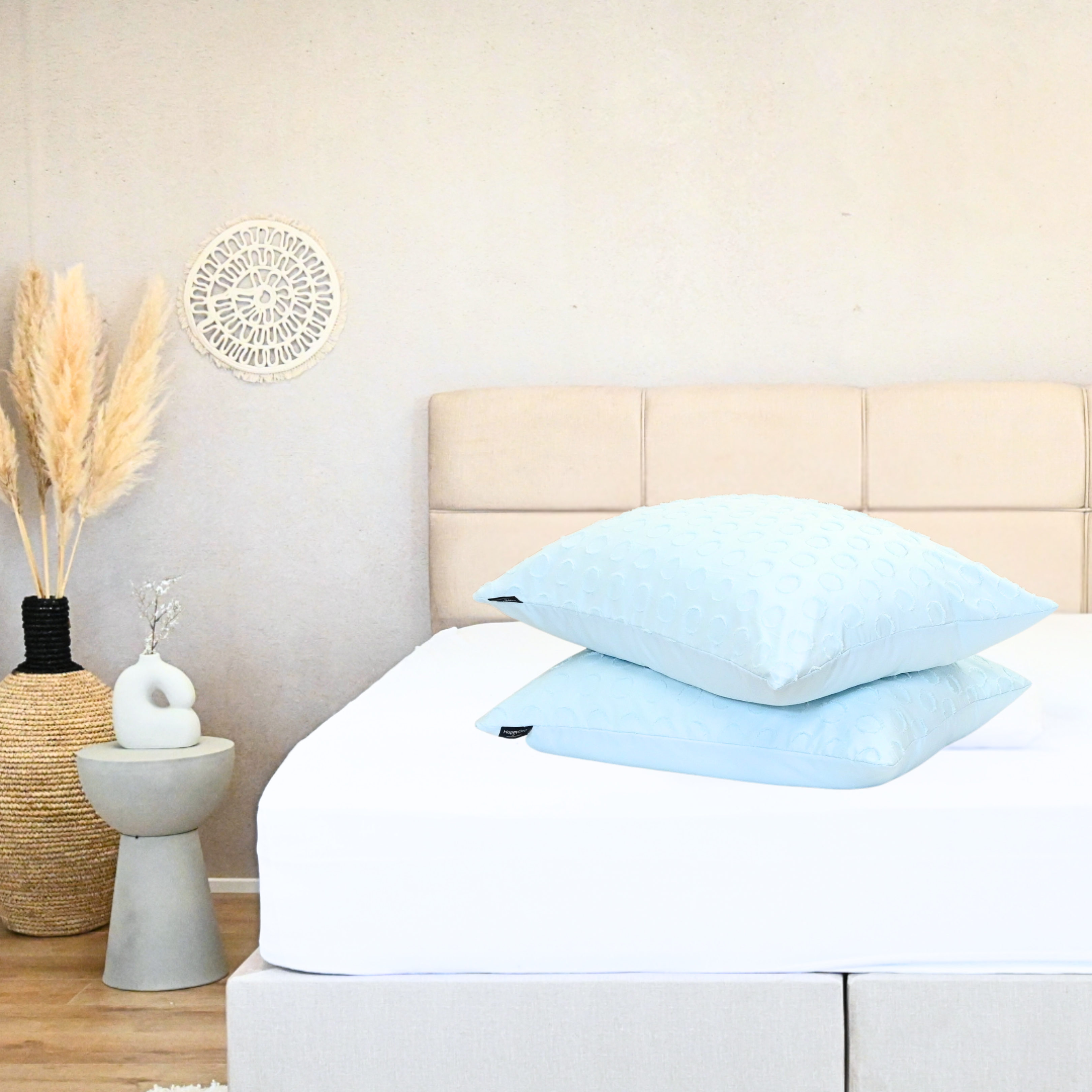 HappyBed Tufted pillowcase set 2 pieces - Ice Blue