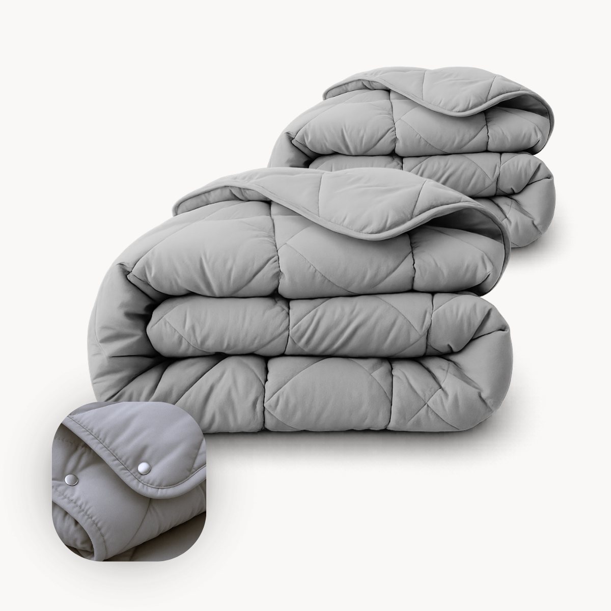 HappyBed Glossy Grey - Adjustable duvet for every season