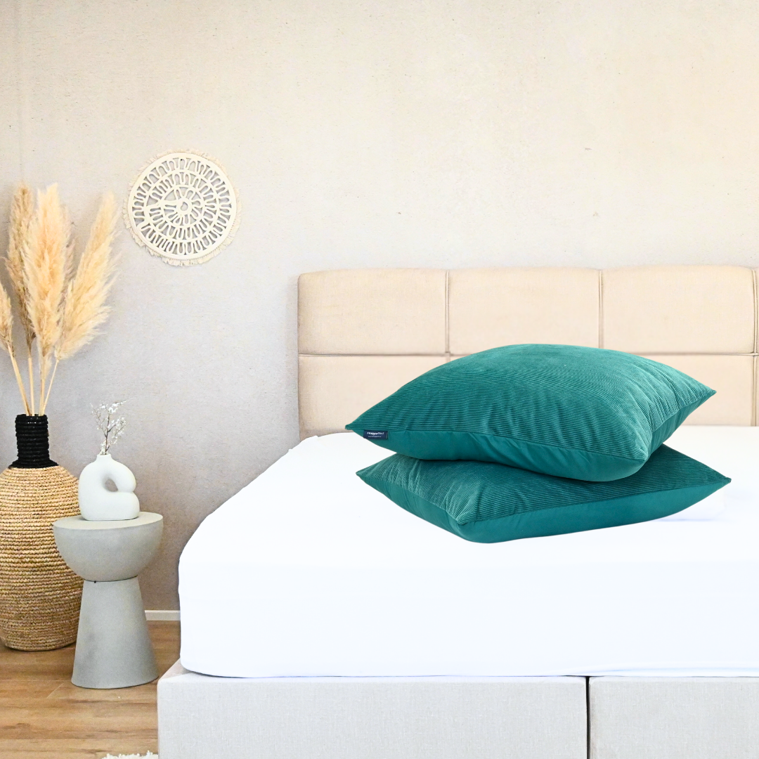 HappyBed Corduroy - Emerald Green - kussensloop set 2 stuks