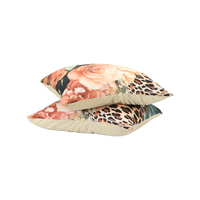 HappyBed Leopard Bliss pillowcase set, 2 pieces, 60x70cm, featuring floral and leopard print design.