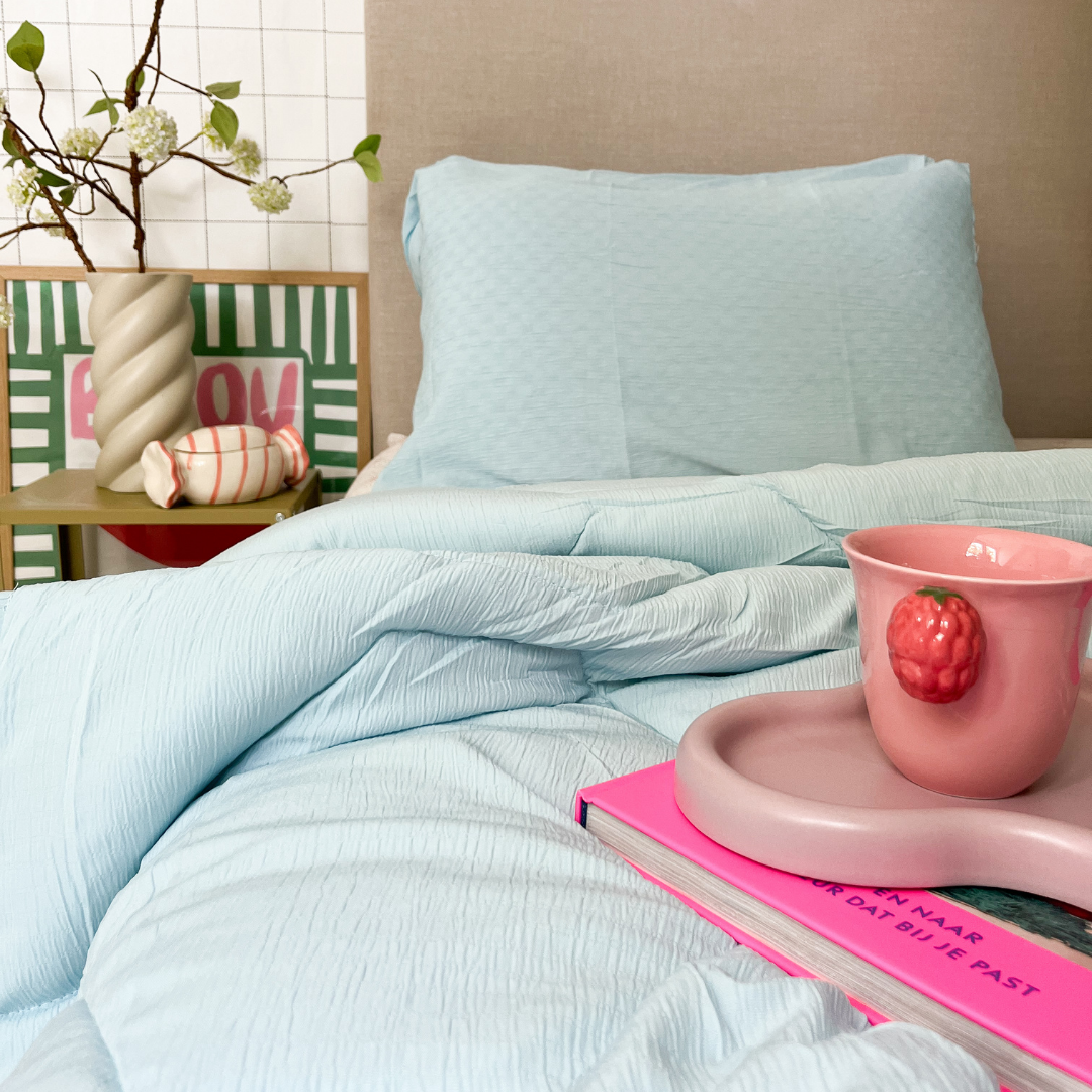 HappyBed Muslin pillowcase set of 2 pieces - Light Blue