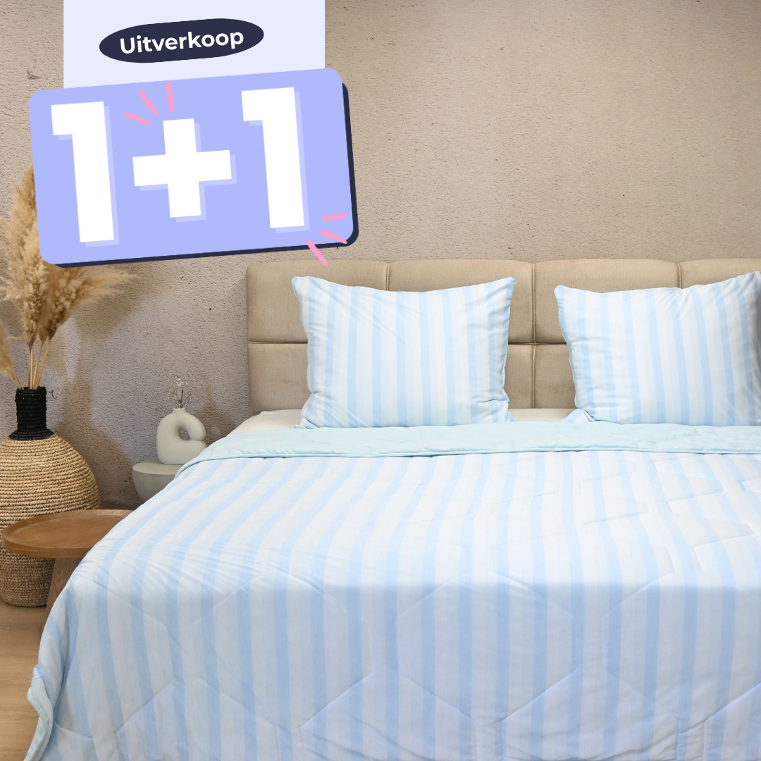 HappyBed zomerdekbed lichtblauw ademend lichtgewicht zomerdekbed verkoelend en zacht
