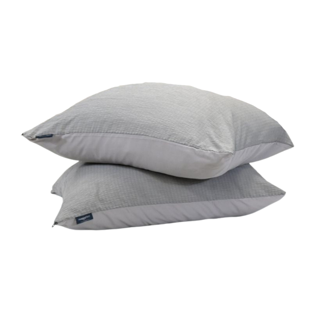 HappyBed Mousseline kussensloop set van 2 taupe kleurige, zachte en lichte microvezel kussenslopen met hotelsluiting