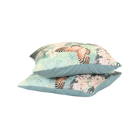 HappyBed Panter Bloom pillowcase set, 60x70cm, showcasing butterfly and floral design with zipper closure.