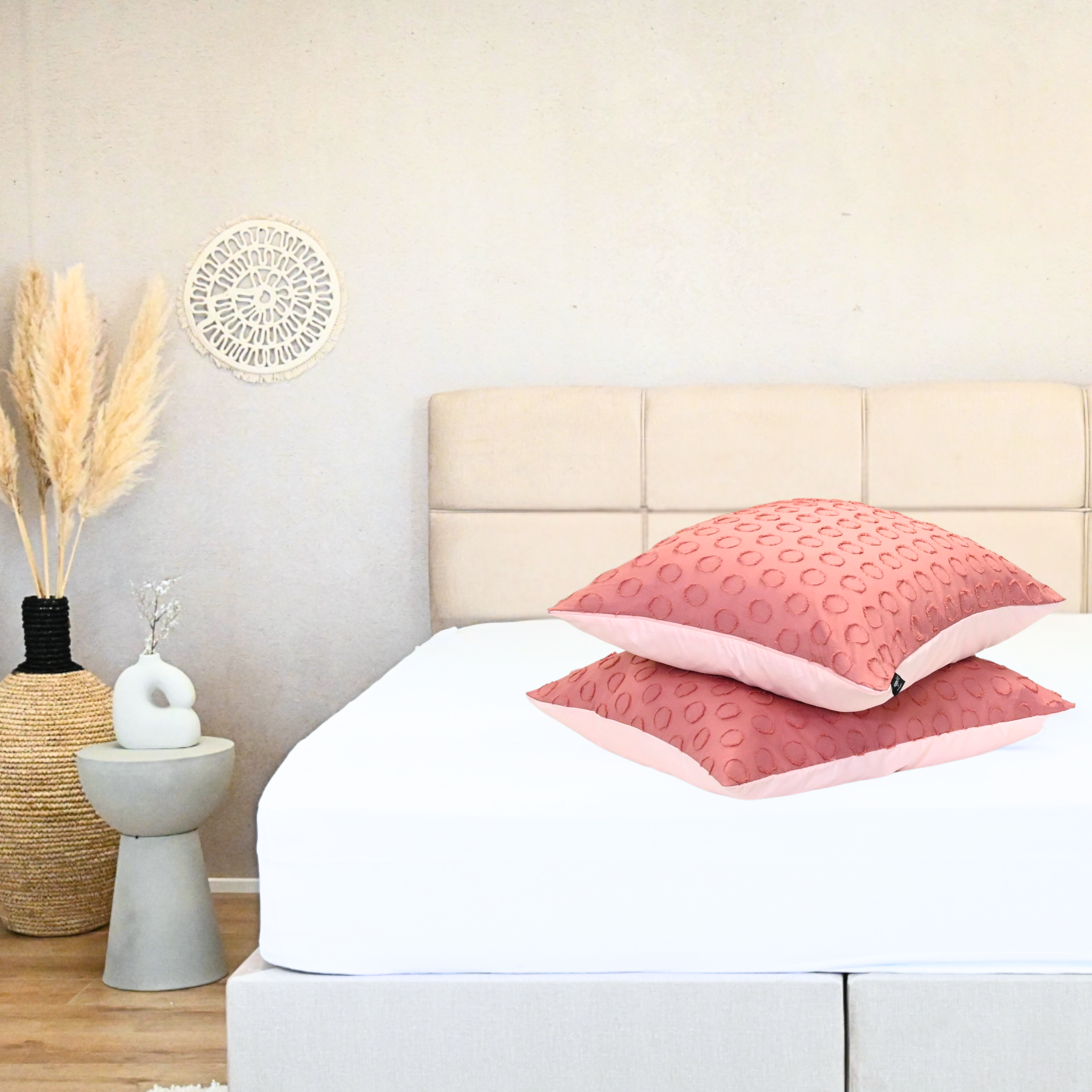 HappyBed Tufted pillowcase set 2 pieces - Blushed Pink