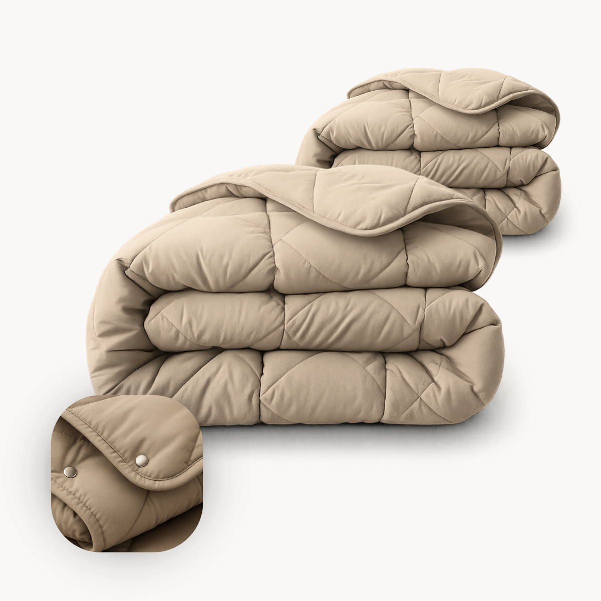 HappyBed 4-Jahreszeiten Bettdecke | Taupe | Verstellbar - SKU: 8721001720132