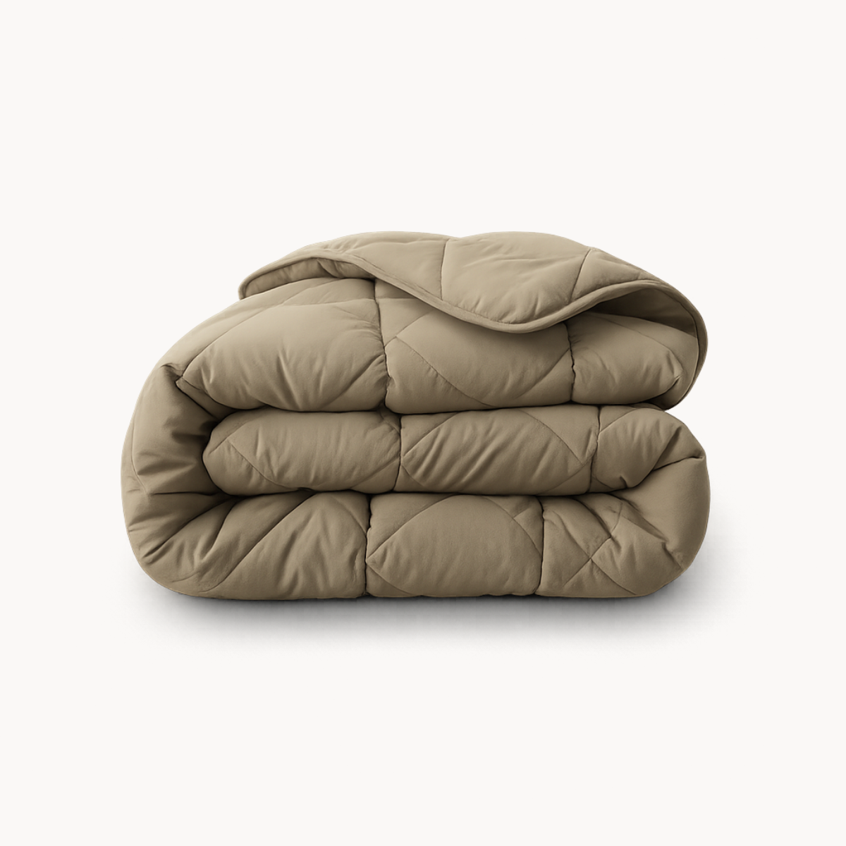HappyBed Premium - Taupe - Ganzjahresdecke - Perkal Baumwolle - SKU: 8717752112289