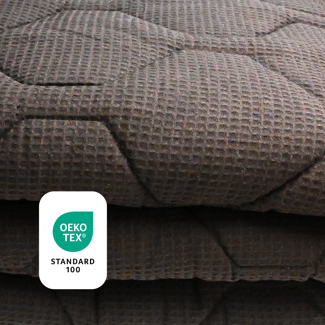 HappyBed Wafel Black duvet, 100% cotton, breathable and hypoallergenic, OEKO-TEX certified.