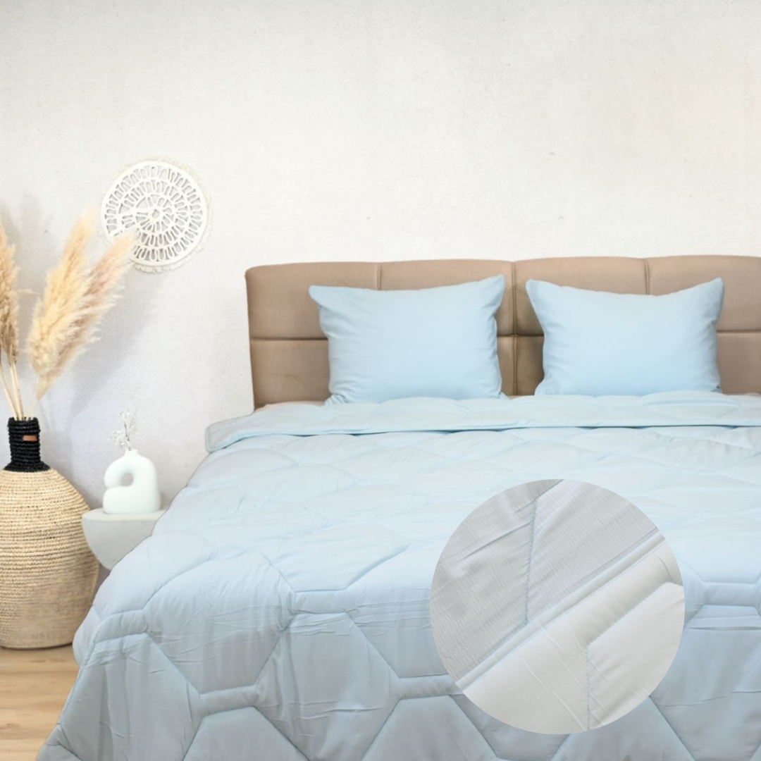 HappyBed Mousseline dekbed voor het hele jaar - Light Blue - SKU: 8721001726653