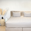 HappyBed Taupe - glossy - Duvet for all seasons + tuck-in flap