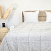 HappyBed Côtelé Gris argenté - Couette toutes saisons