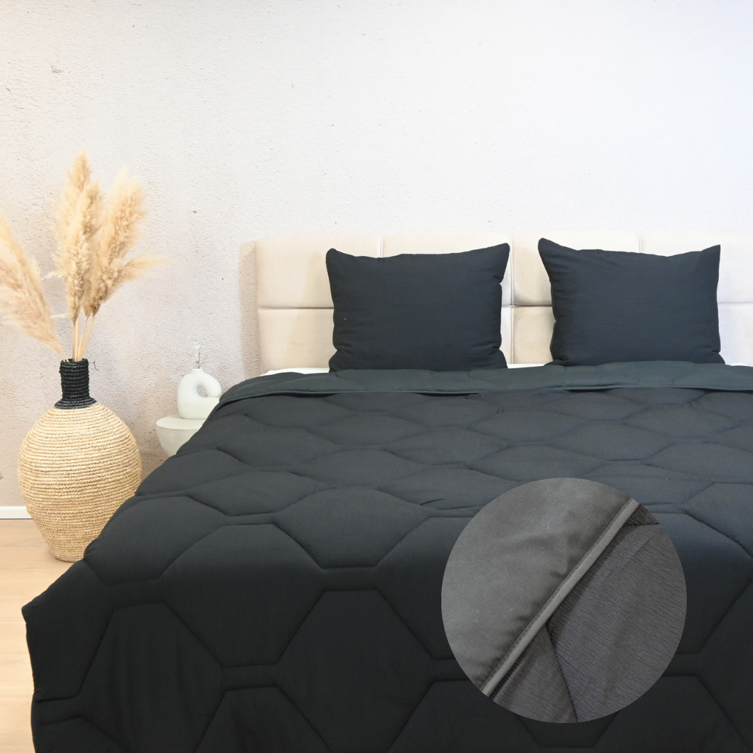 HappyBed Mousseline dekbed voor het hele jaar - Black - SKU: 8721001726615
