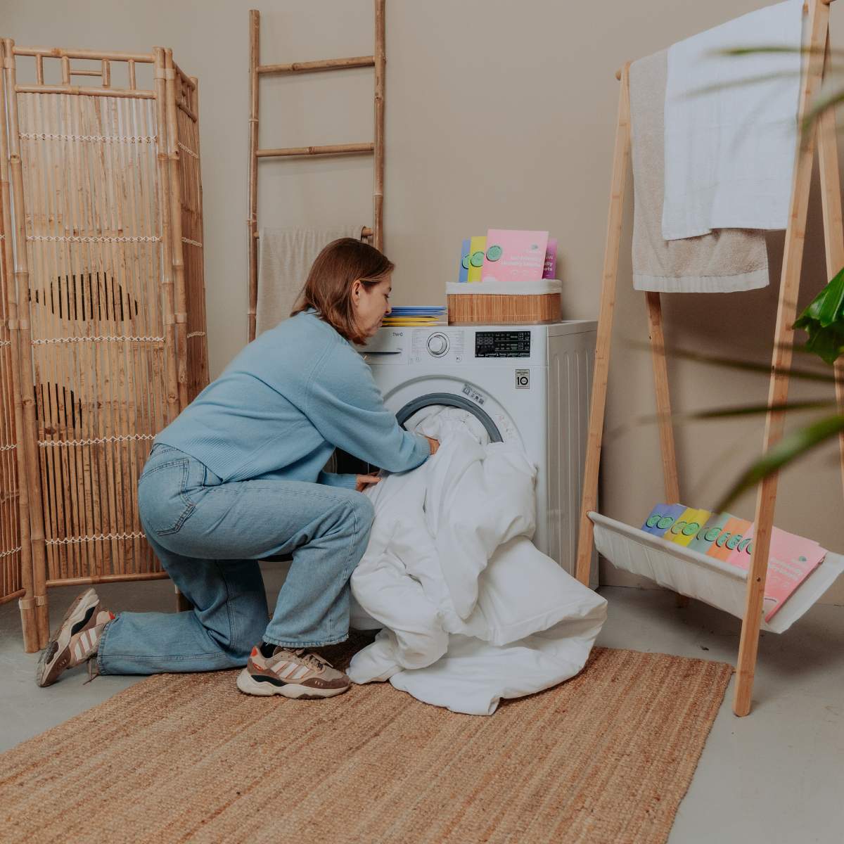 Seaves Waschstreifen-Bundel - Natürliche Blumen, ohne Duft & blaue Klangspiele