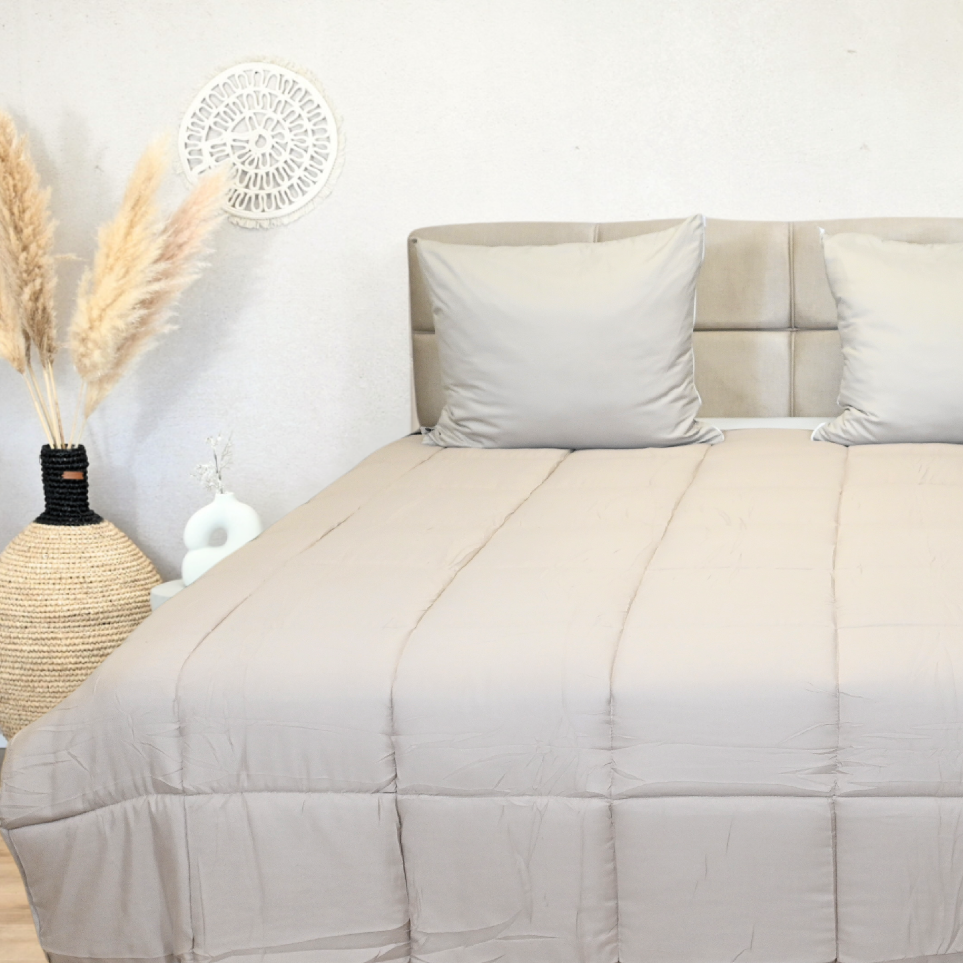 HappyBed - Rib - Taupe - All-season coverless duvet