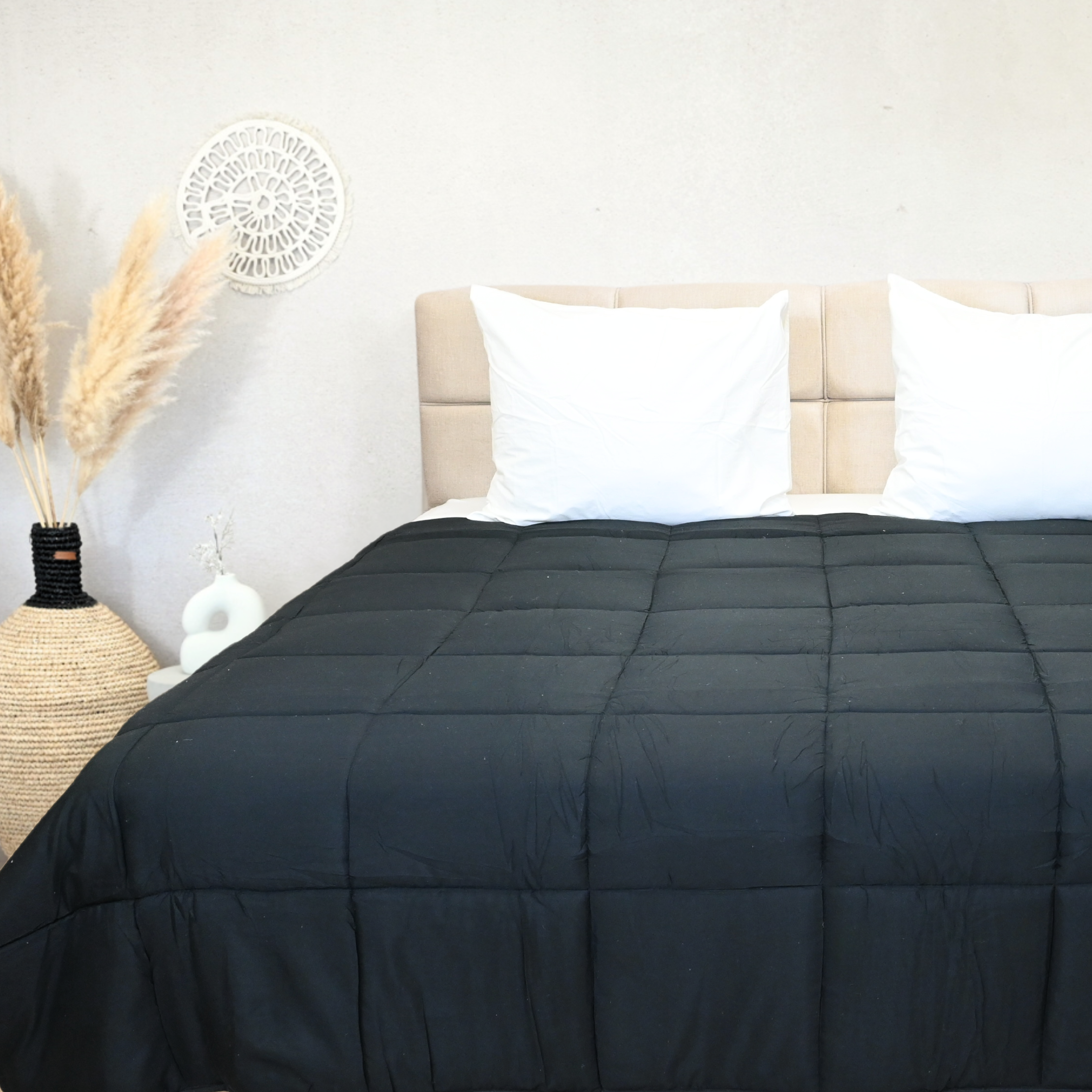 HappyBed - Rib - Black - All-season coverless duvet