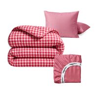 Premium bundle | Cotton sateen | Gingham Burgundy
