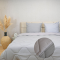 HappyBed Mousseline dekbed in grijs, lichtgewicht, ademend en geschikt voor alle seizoenen, hypoallergeen en sneldrogend.
