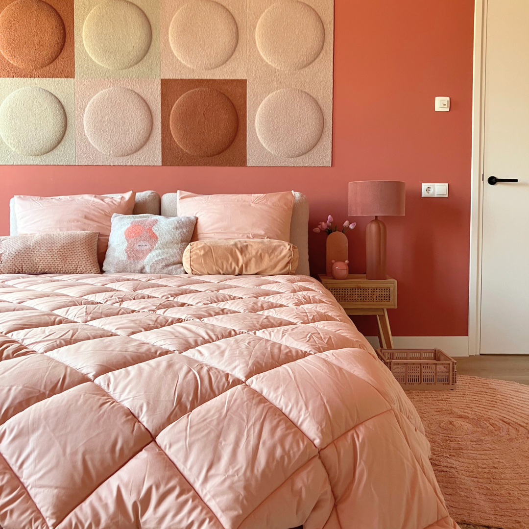 (BF) HappyBed Premium - Vintage pink - Duvet for all seasons - Percale cotton 240x200cm