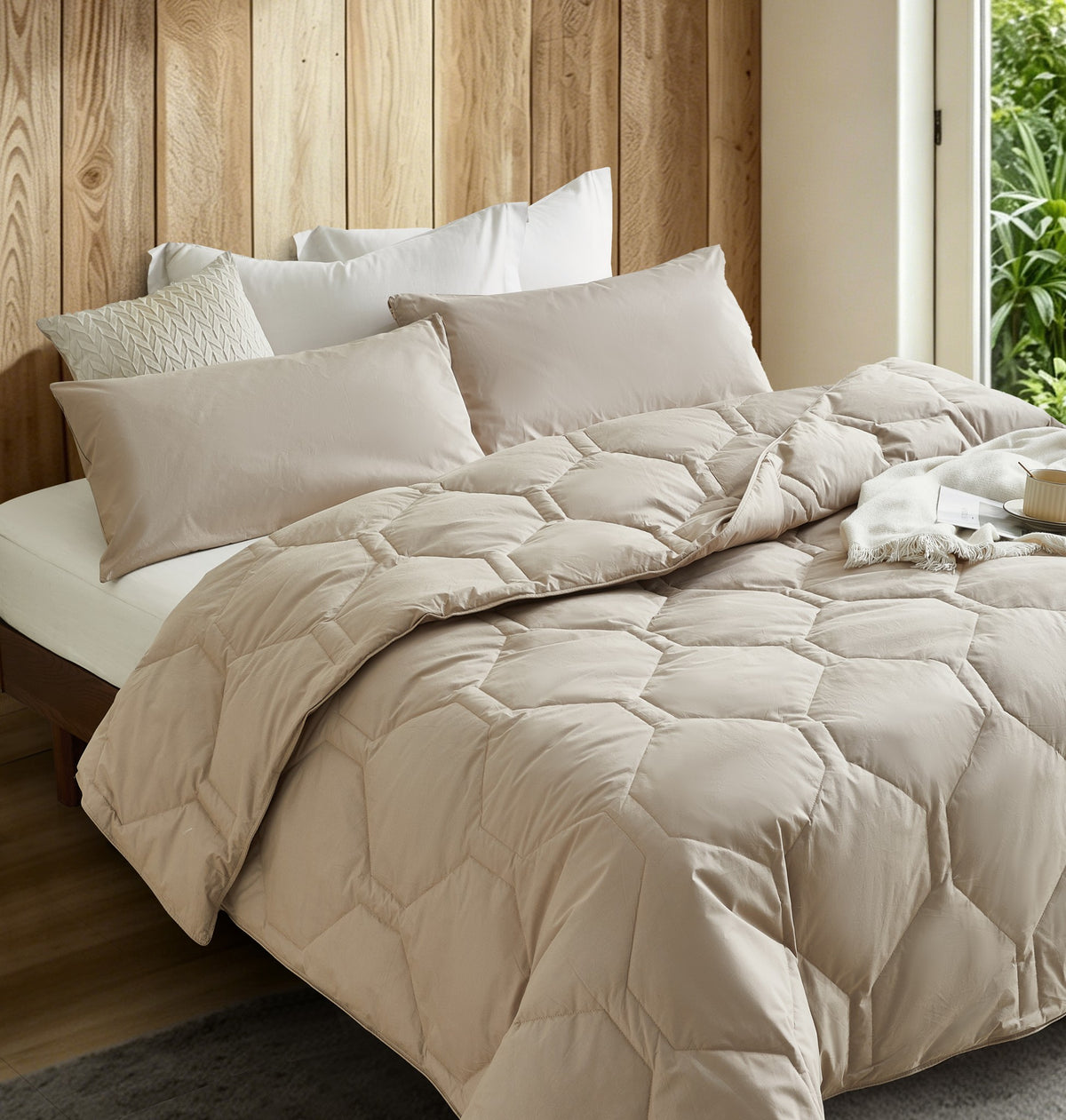 HappyBed couette lavable | Percale plumes | Taupe
