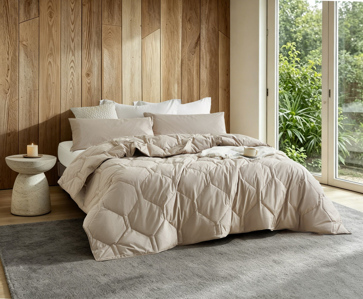 HappyBed couette lavable | Percale plumes | Taupe