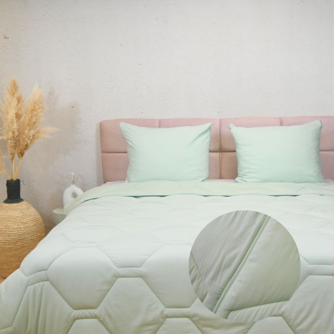 HappyBed Mousseline dekbed voor het hele jaar - Light Green - SKU: 8721001726578