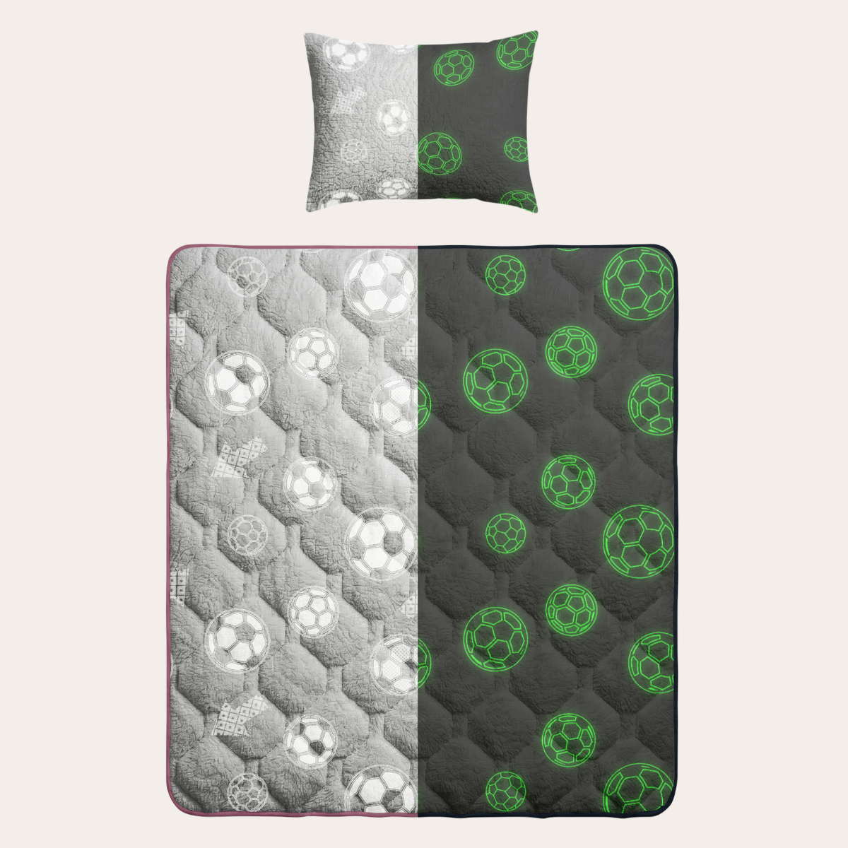 HappyBed Im Dunkeln leuchtende Kinderbettdecke | Fußballer (inklusive Kissenbezug)