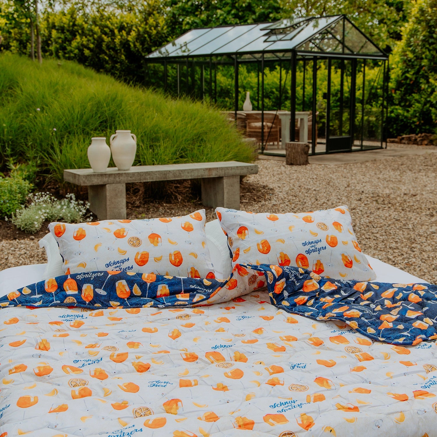 HappyBed x A fish named Fred Pillowcase | Aperol Spritz | Set of 2