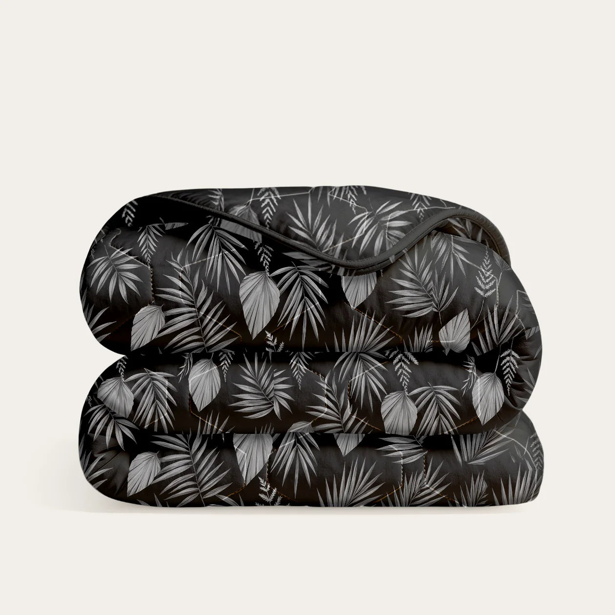 HappyBed Couette | Feuilles noires | Pour toute l’année - SKU: 8721001720972