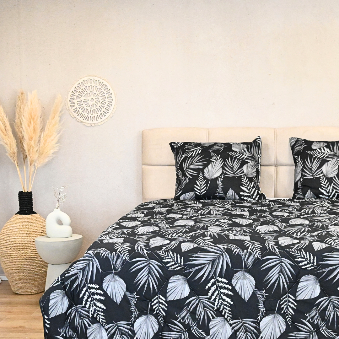 HappyBed complete set bundel - Black Leaves