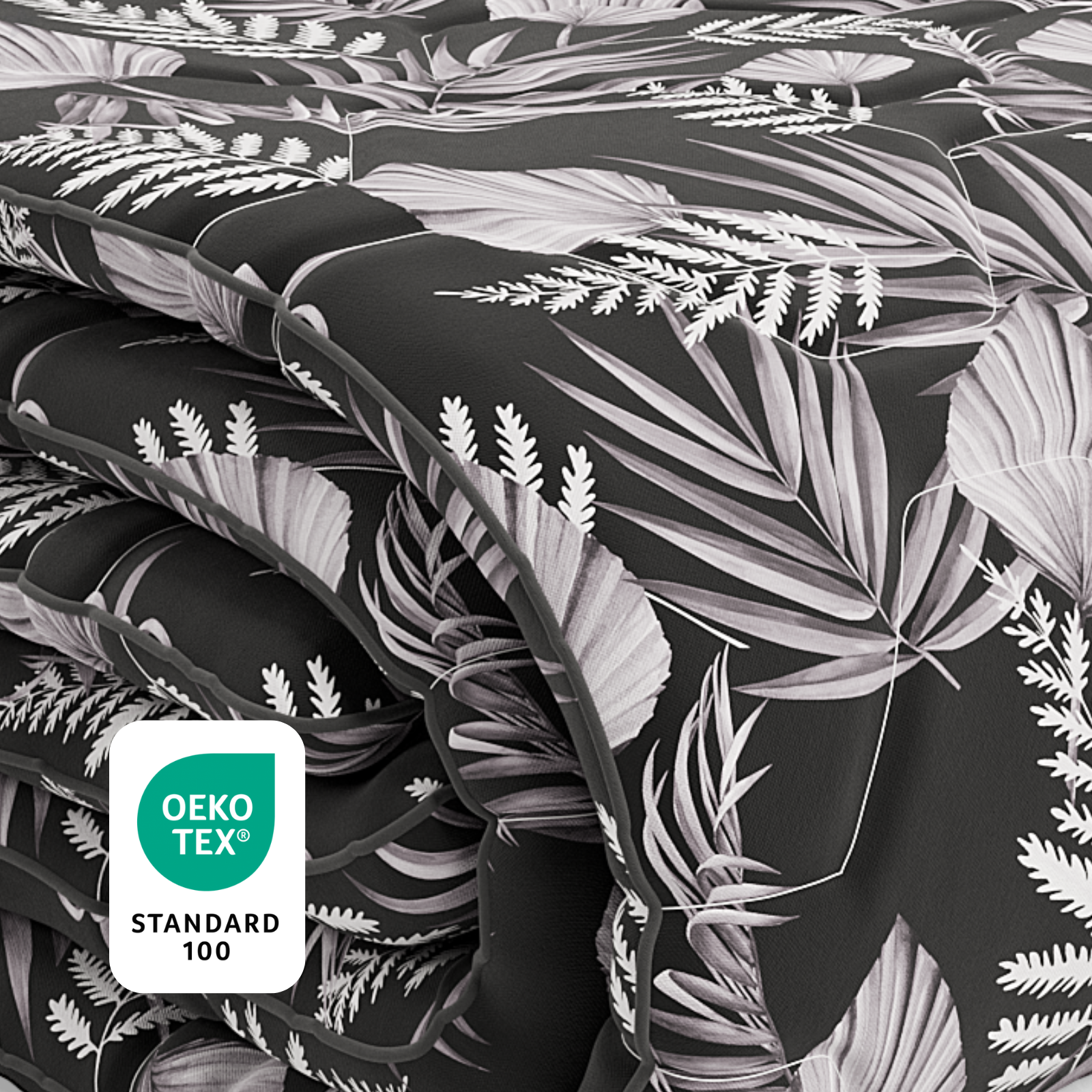 HappyBed Black Leaves - All season Coverless duvet