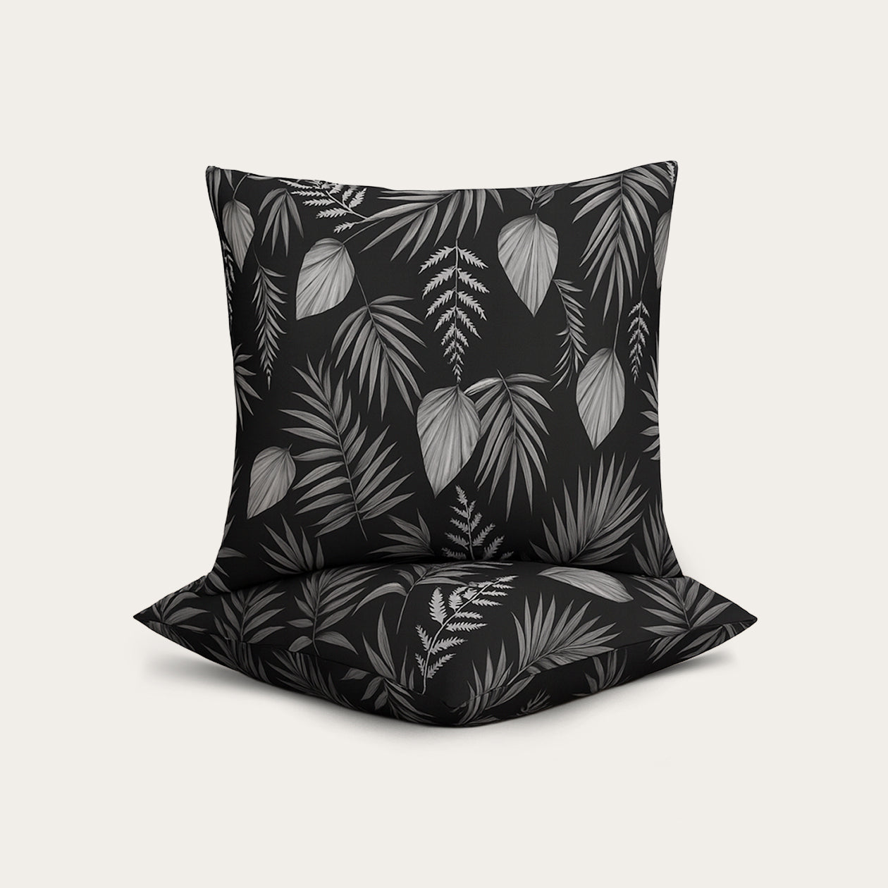 HappyBed Decorative Pillowcase | Black Leaves | Set of 2 - SKU: 8721001727650
