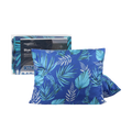 Blue leaves kussensloop set 2 stuks - 60x70cm - 100% microvezel featuring vibrant leaf pattern.