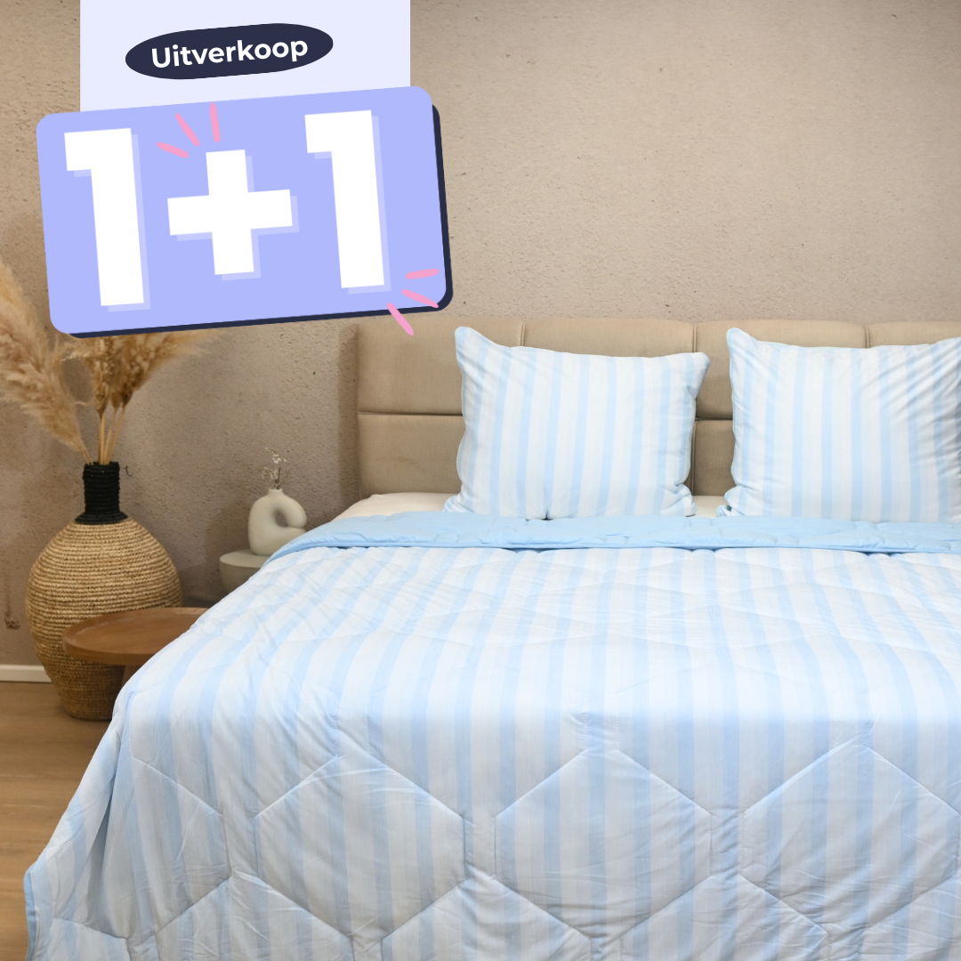 HappyBed lichtgewicht en ademend blauw zomerdekbed voor verkoelend slaapcomfort