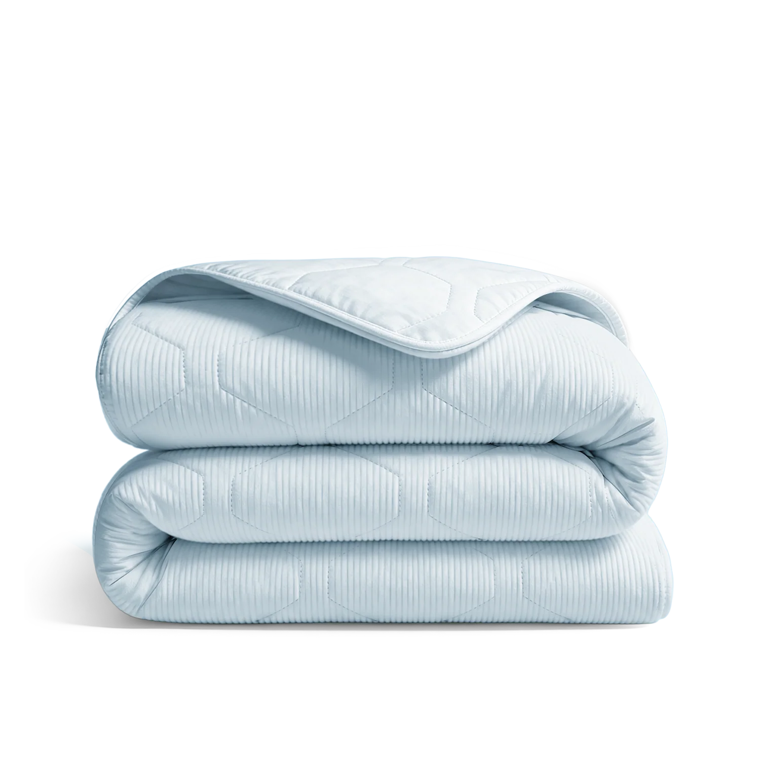 HappyBed wasbaar all-season dekbed in corduroy delicate blauwe kleur, hypoallergeen en sneldrogend