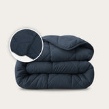 HappyBed Dark Blue dekbed voor het hele jaar met instopstrook, hypoallergeen en sneldrogend in luxe microvezel