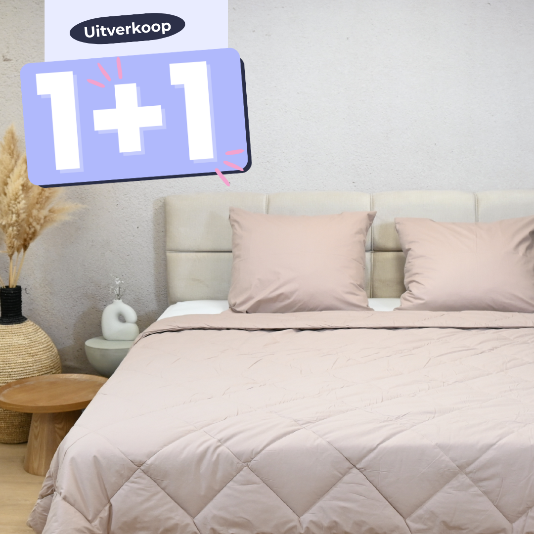 HappyBed Premium zomerdekbed Dune percal katoen licht en ademend voor warme nachten