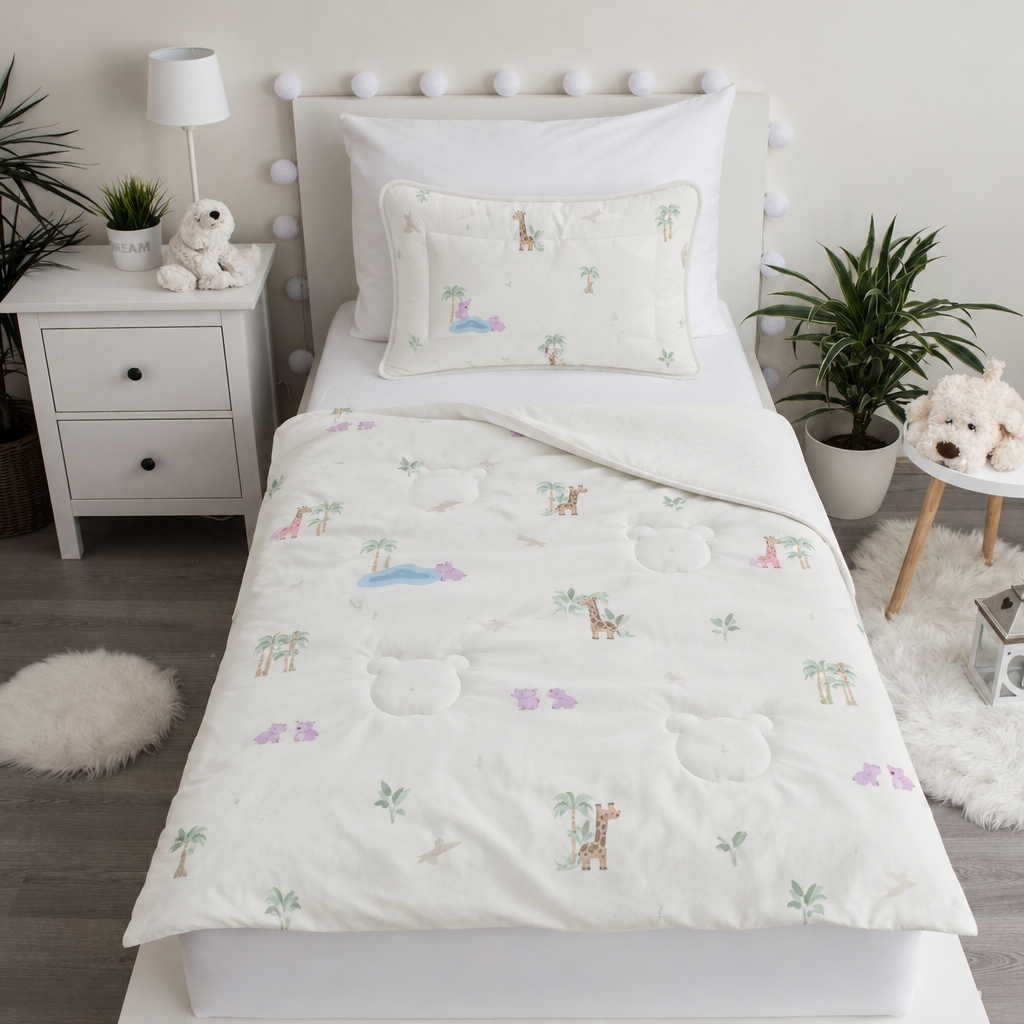 Vaskbart Kids All Season-dyne | Animals | Inklusive pude