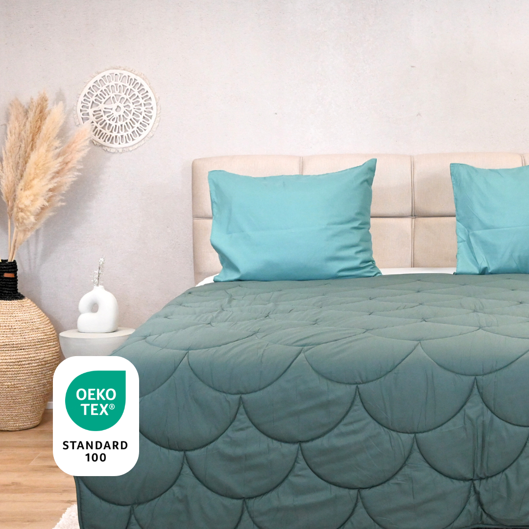 HappyBed - Velvet - Dark Green - All season Coverless duvet