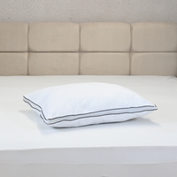 HappyBed Hoofdkussen op bed met gestoffeerd hoofdeinde.