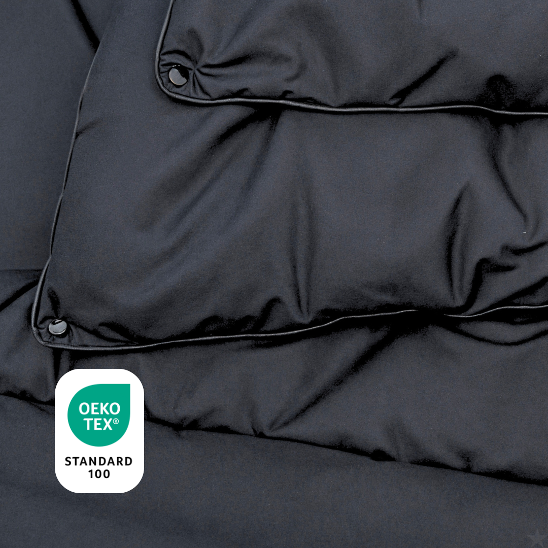 HappyBed Black - Partner Duvet - Adjustable 4 Seasons Coverless Duvet (Snap Buttons)