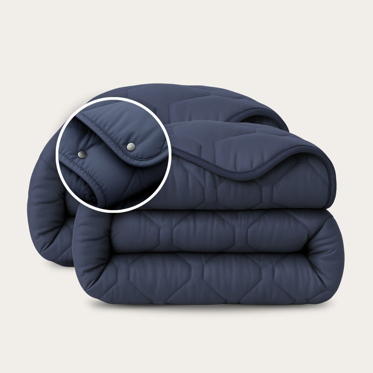 HappyBed 4-Seizoenen Dekbed | Glossy Dark Blue | Afstelbaar - SKU: 8721001728053