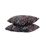 Twilight Ruby microvezel kussensloop set, luxueus zacht, 60x70cm, stijlvolle bloemenprint.