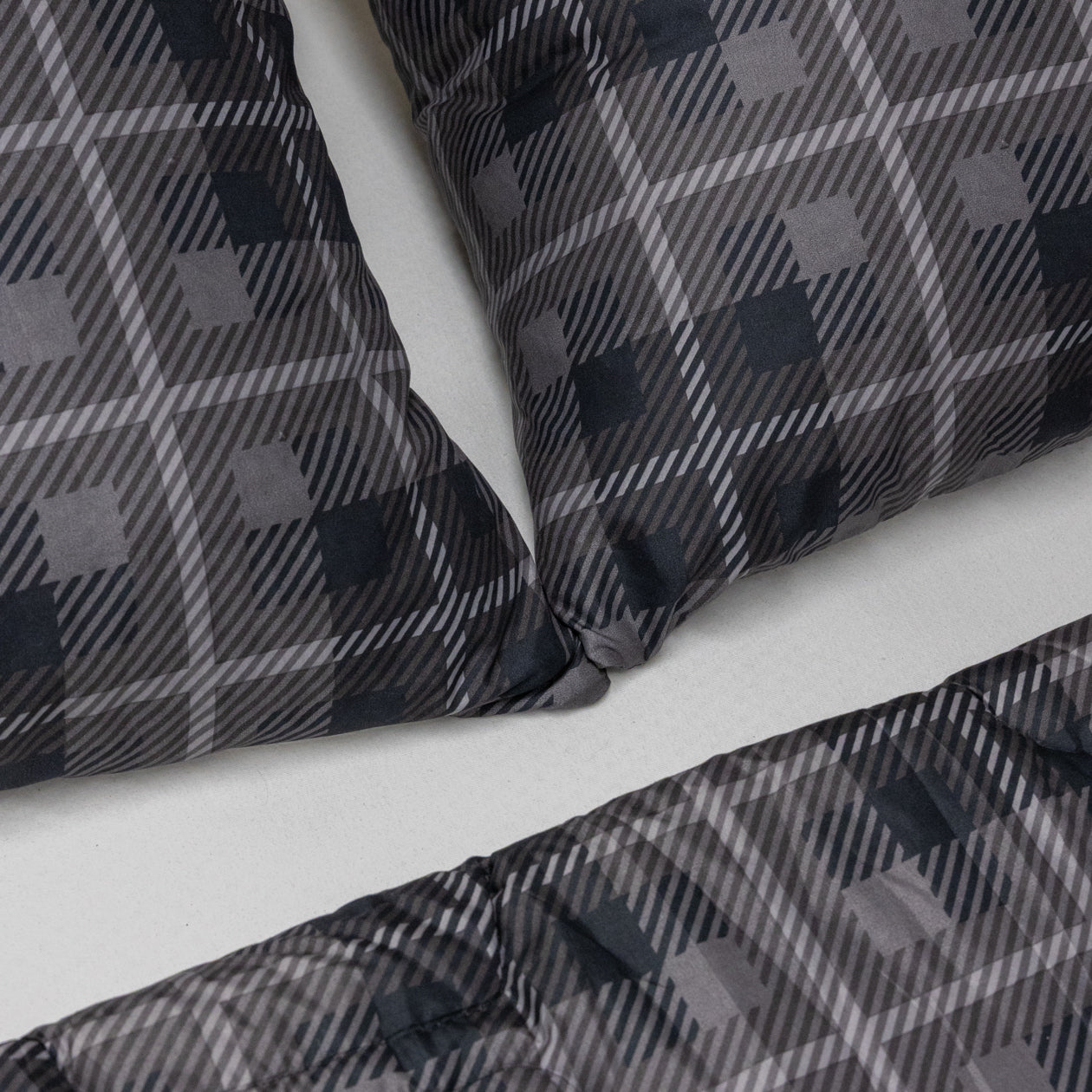 HappyBed Kussensloop | Grey Tartan | Set van 2