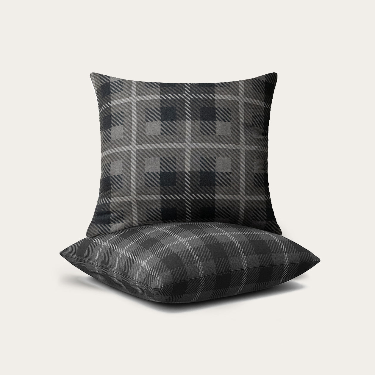 HappyBed Sierkussensloop | Grey Tartan | Set van 2 - SKU: 8721001727681