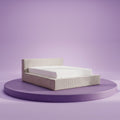 HappyBed boxpsinrh creme ribbenstof cosy boxspringbed