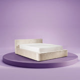 HappyBed boxpsinrh luxe creme velvet boxspringbed met rustige uitstraling