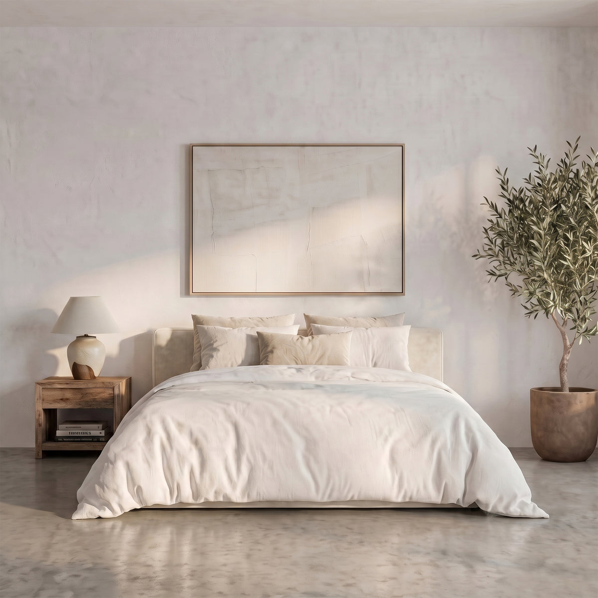 HappyBed Amour Tranquility | Samt | Creme | Bett