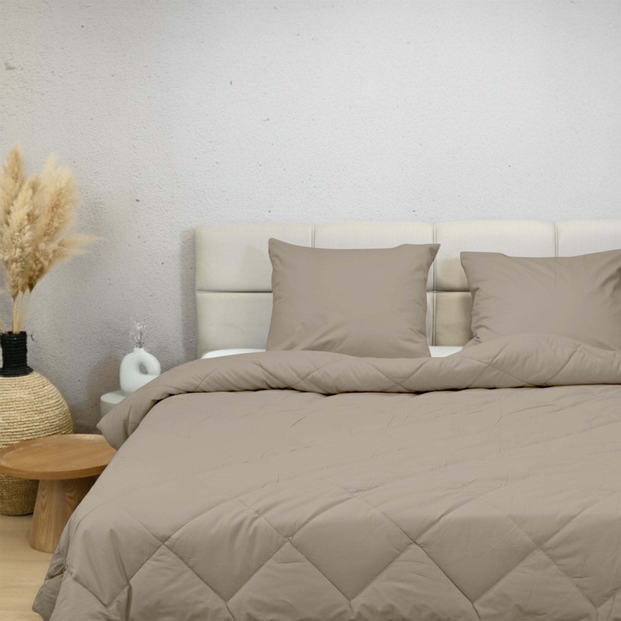HappyBed Premium - Taupe - Duvet for all seasons - Percale cotton - SKU: 8717752112289
